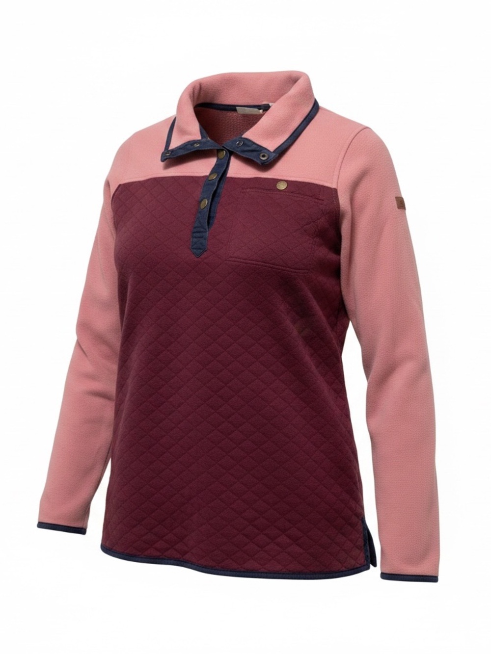 L.L. Bean Pink Pullover with Navy Trim